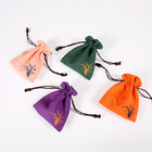 Διπλές τσάντες μικρά 20x20cm δώρων Drawstring υφάσματος στρώματος καφετιές
