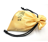 προωθητική μικρή χρυσή τσάντα σατέν σακουλών Drawstring κοσμήματος 7x9cm (2.7x3.5inch) με τις τσάντες δώρων Drawstring υφάσματος λογότυπων
