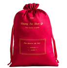 8x12inch η σακούλα Drawstring περουκών προσάρμοσε την κόκκινη τσάντα σατέν με τις τσάντες δώρων Drawstring υφάσματος λογότυπων