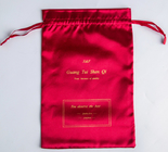 8x12inch η σακούλα Drawstring περουκών προσάρμοσε την κόκκινη τσάντα σατέν με τις τσάντες δώρων Drawstring υφάσματος λογότυπων