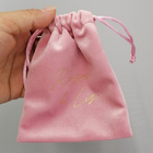 Ρόδινη μαλακή σακούλα κοσμήματος βελούδου, SGS 10x15cm τσάντα δώρων βελούδου