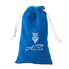 Υψηλός - τσάντες δώρων Drawstring υφάσματος τσαντών δώρων Drawstring ποιοτικού μπλε βελούδου