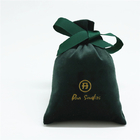 η τσάντα δώρων Drawstring υφάσματος 8x10cm προσωποποίησε την πράσινη σακούλα δώρων βελούδου