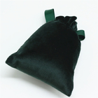 η τσάντα δώρων Drawstring υφάσματος 8x10cm προσωποποίησε την πράσινη σακούλα δώρων βελούδου