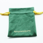Πράσινη σακούλα δώρων βελούδου, τσάντες δώρων Drawstring κοσμήματος 10x15cm